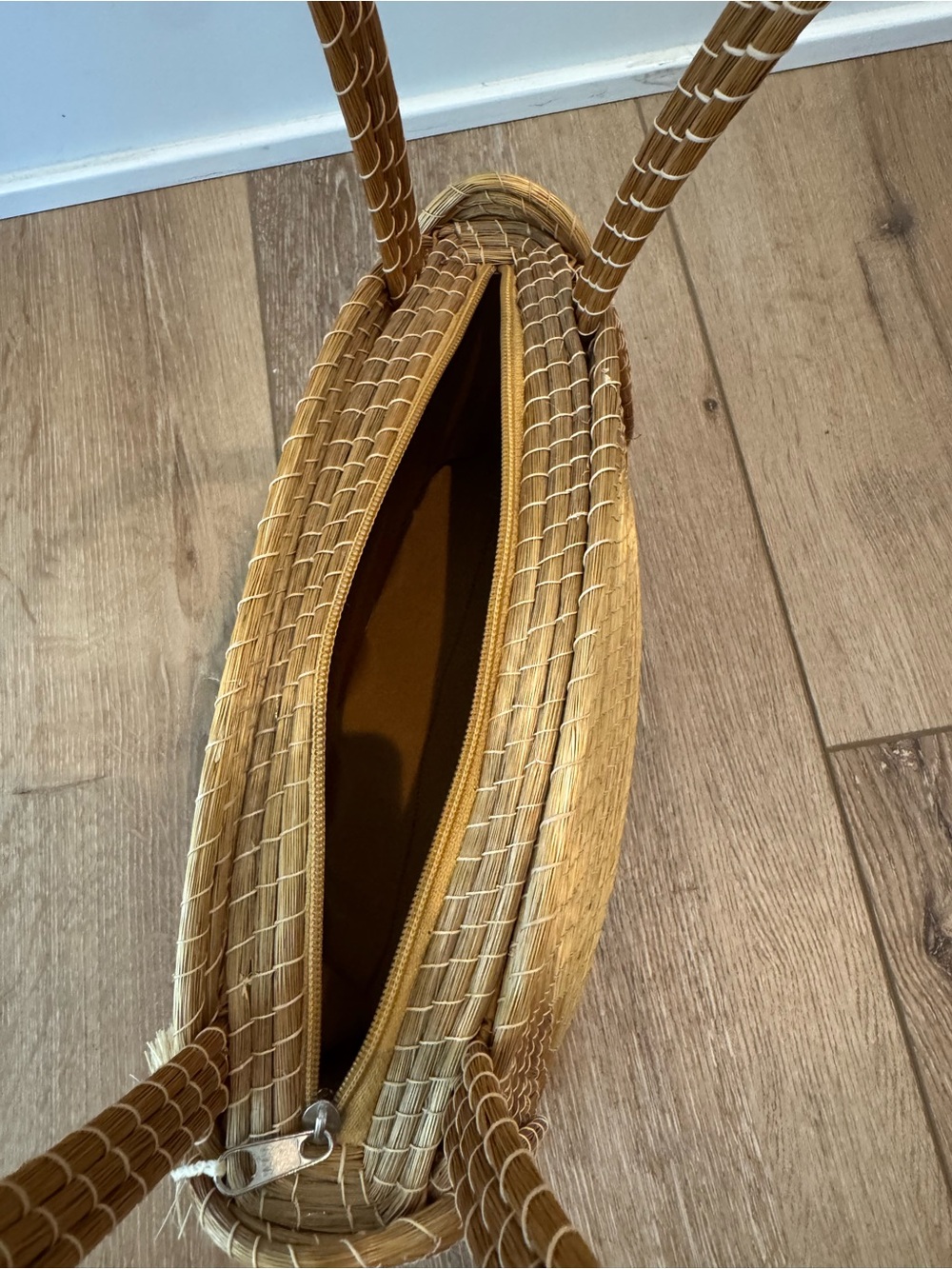 Golden Grass Handbag Shoulder Bag Purse Woven Made In Brazil WITH ZIPPER - Picture 6 of 10